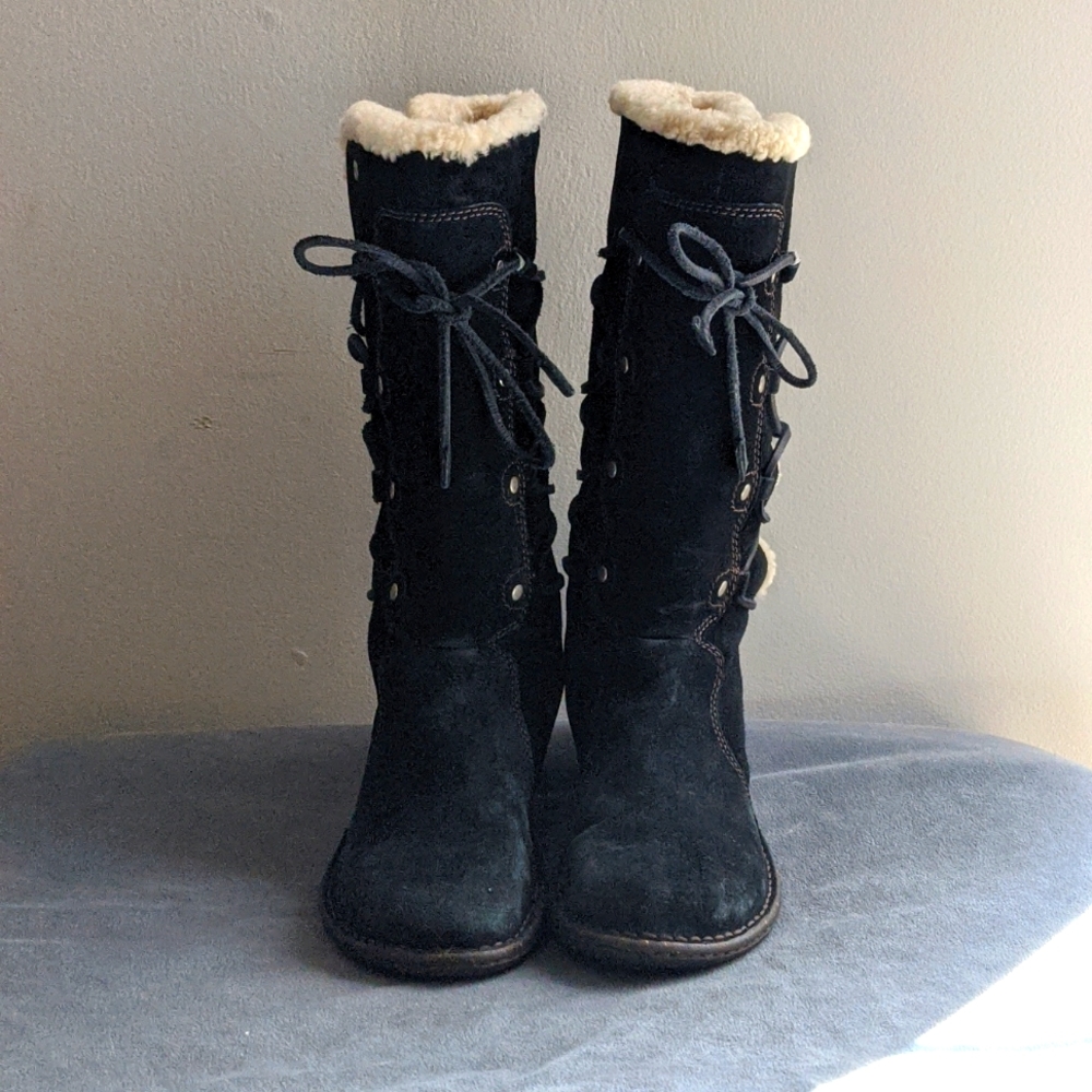 UGG black lace-up boots